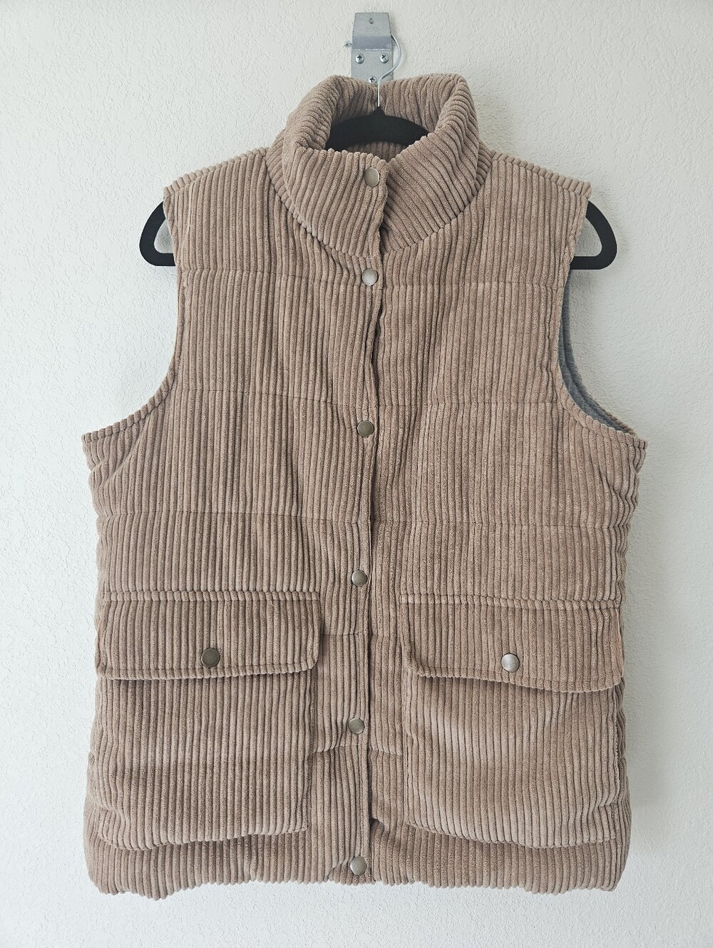 BKE Corduroy Puffer Vest in Camel - Picture 2 of 6
